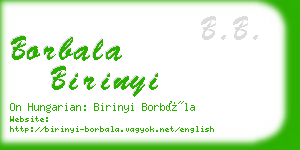 borbala birinyi business card